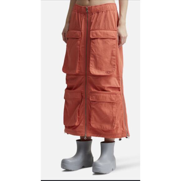 Free People DIESEL O-MIRT CARGO SKIRT Size IT 40 Coral - Picture 1 of 13